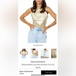 Never fully Dressed gold tank top
